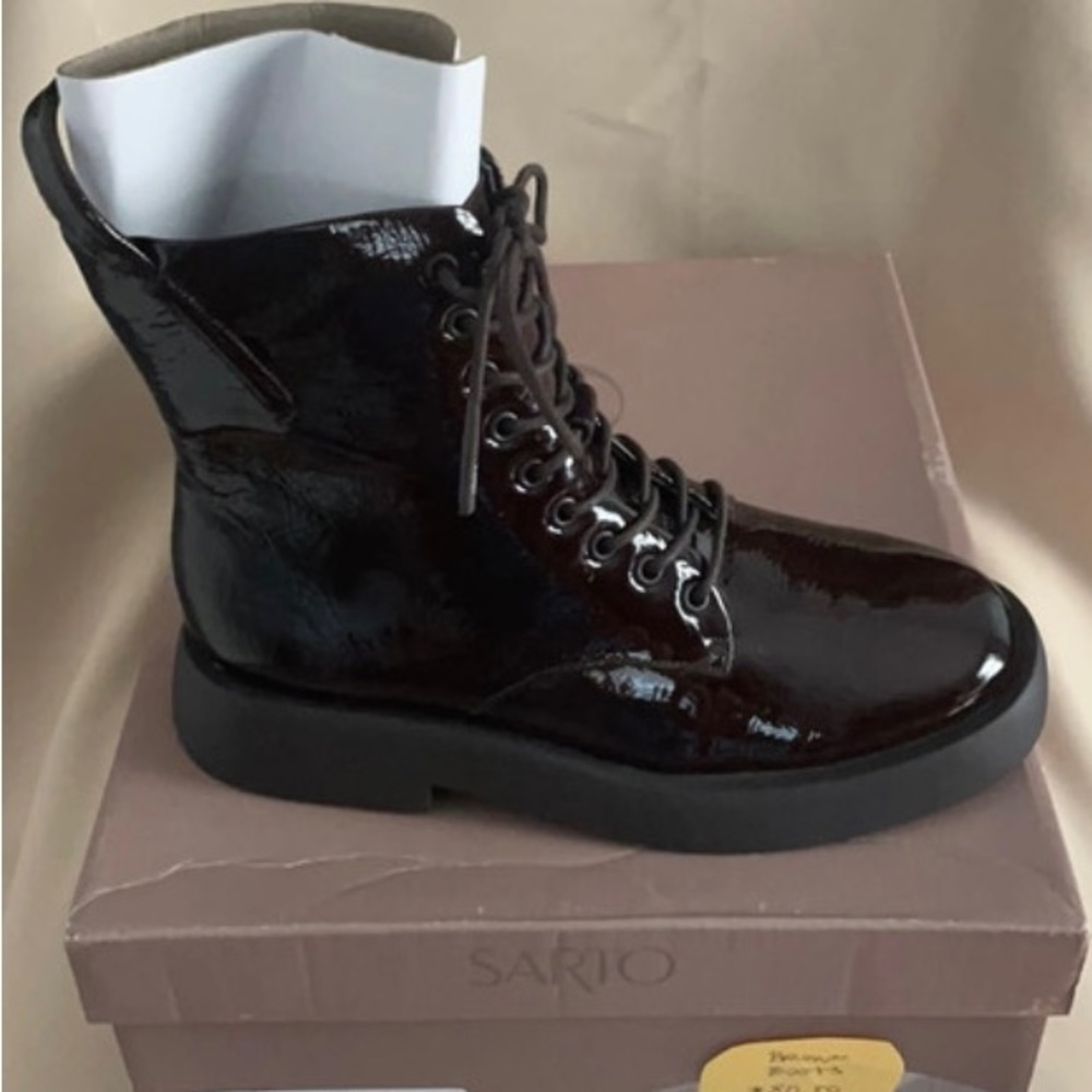 Brand new- patent leather boots